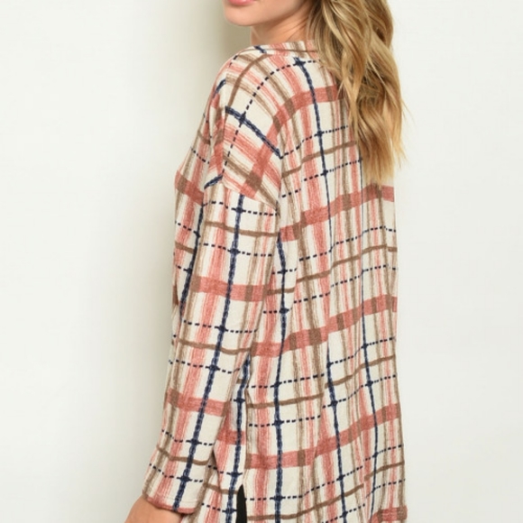 Mauve checkered tunic top - Picture 2 of 4